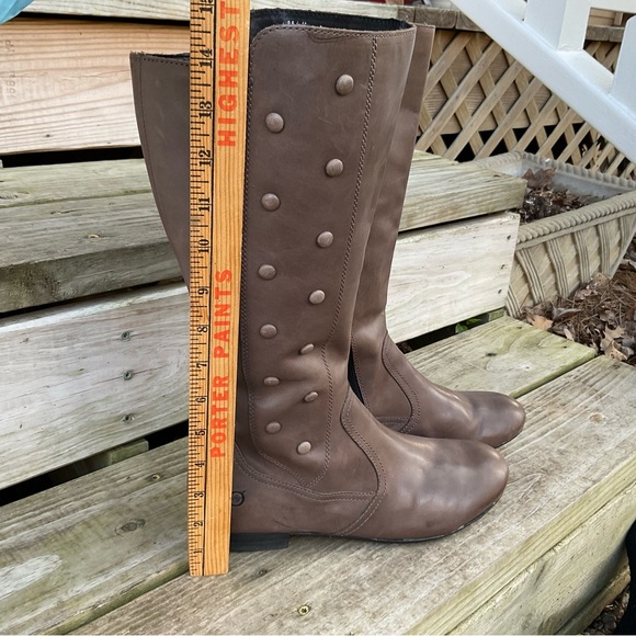 Born Martika Leather Riding Boots Button Detail Cosmic Brown Women's Size 9.5 - Picture 5 of 16